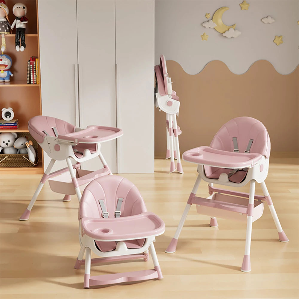 3-in-1 Portable Baby Highchair – Adjustable Feeding Seat with Removable Tray
