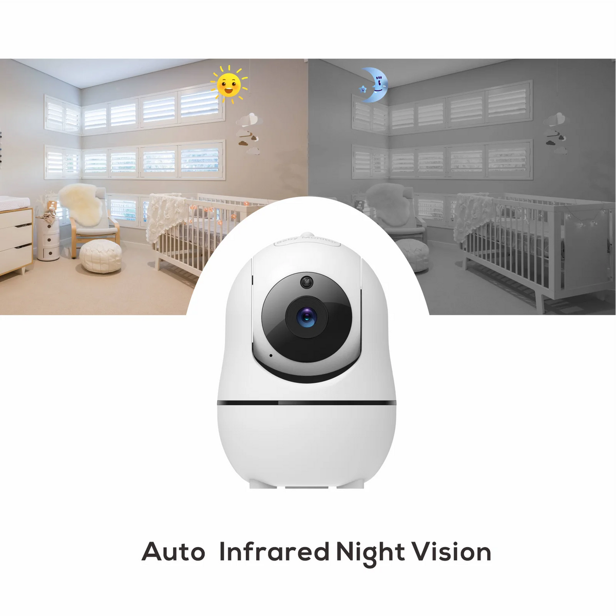Dual Camera 5" Baby Monitor with 2-Way Audio & Zoom