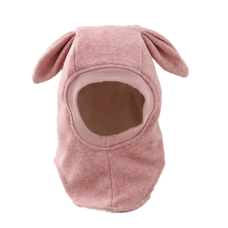 Cagoule d'hiver en laine à oreilles de lapin – Bonnet chaud et ajustable pour enfants