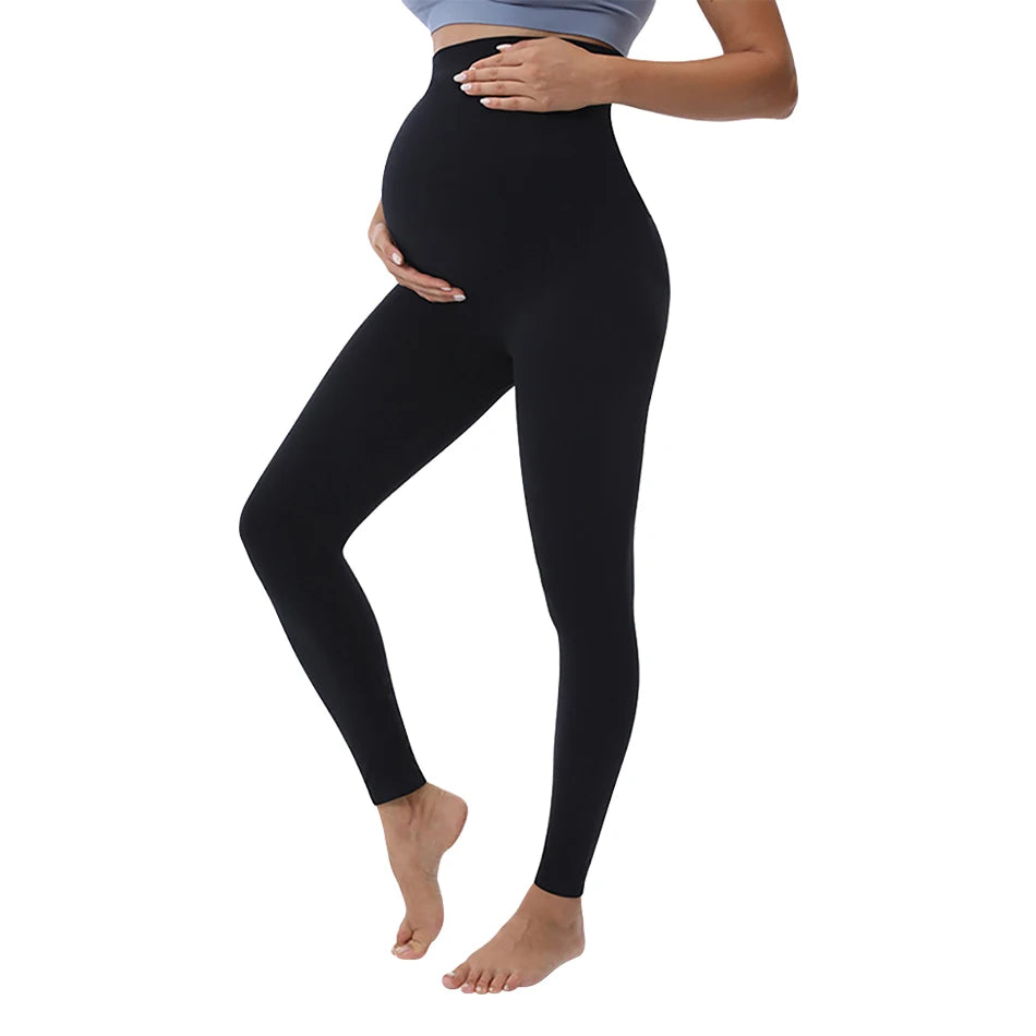Pantalon de yoga de maternité sans coutures – Leggings de soutien abdominal haute élasticité