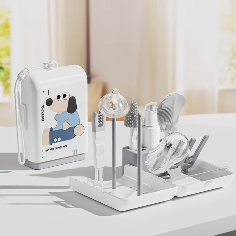 Baby Bottle Cleaning Kit | Silicone Brushes for Cups & Pacifiers