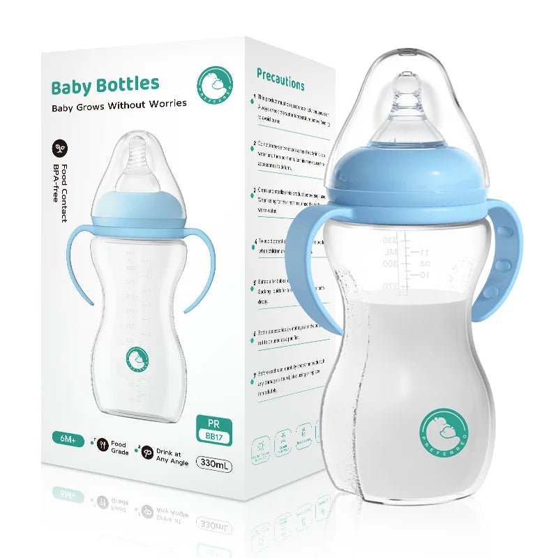Biberon 180/330 ml – Double poignée, bille lestée, prise en main facile