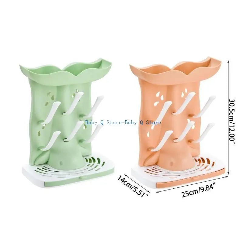 X5XE Space-Saving Baby Bottle Dryer with 6 Pegs Organizer