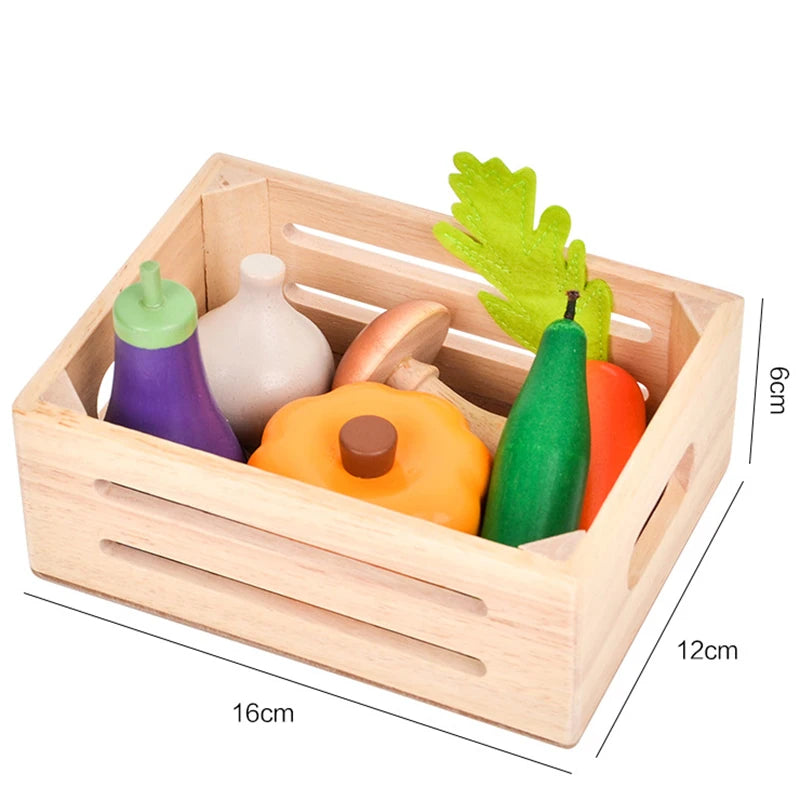 Ensemble de jeu en bois pour desserts et aliments – Amusant et Montessori !