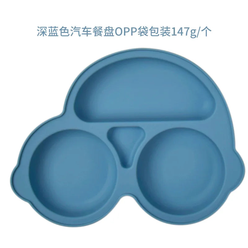 Assiette à ventouse en silicone pour bébé – Bol avec visage souriant