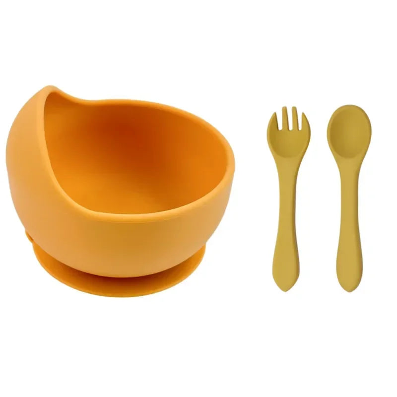 Toddler Meal Set – Non-Slip Silicone Bowl, Spoon & Fork