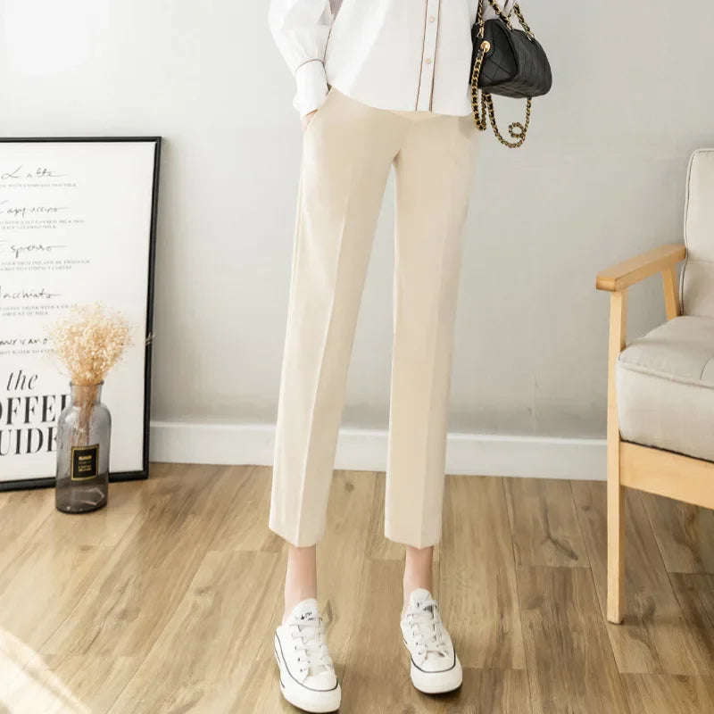 Maternity Work Pants – Adjustable Office Trousers for Pregnant Women