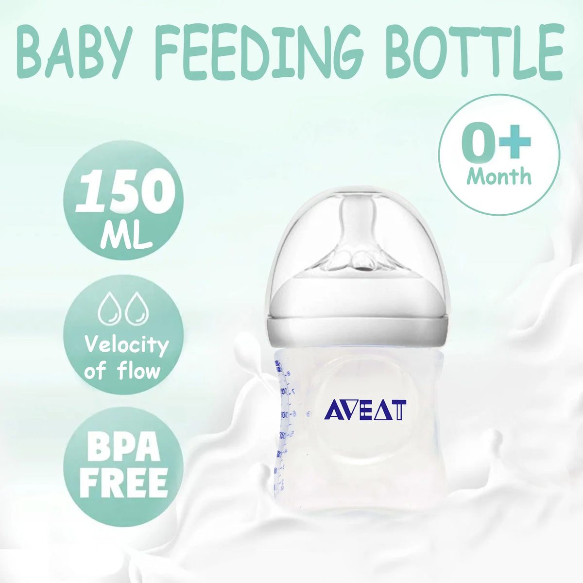 150/250ml Petal Baby Feeding Bottle – Wide Caliber, Drop-Resistant, Gift Item