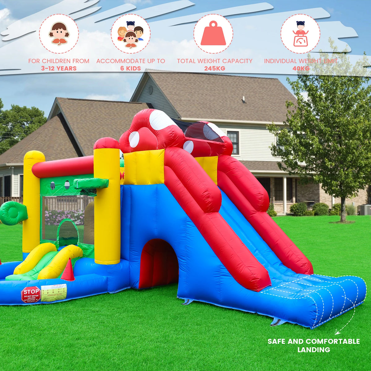 KING Double Water Slide & Ball Pool for Kids