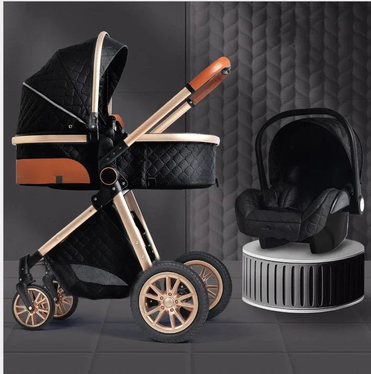 2025 High Landscape 3-in-1 Luxury Baby Stroller & Carriage – Infant Cradle