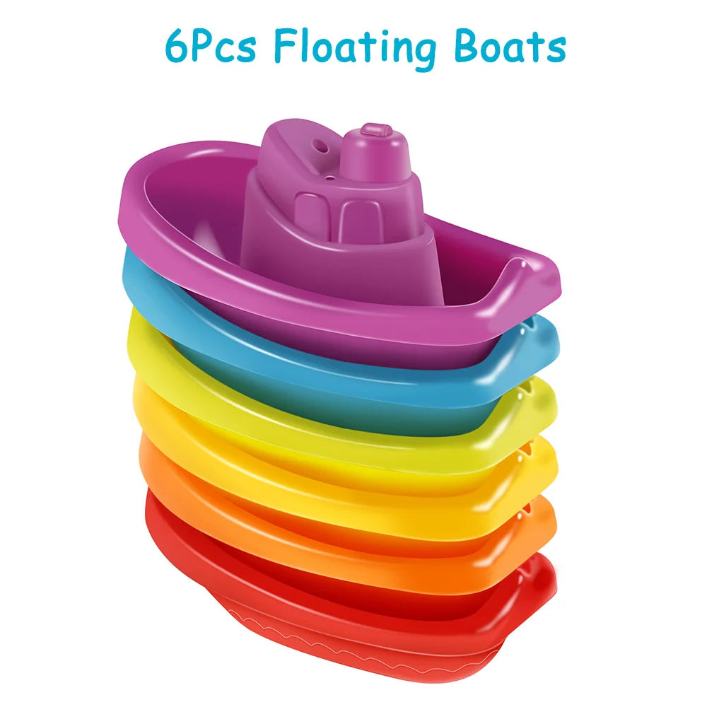 Bateau arc-en-ciel à empiler – Tour à gobelets pliable pour l'éveil