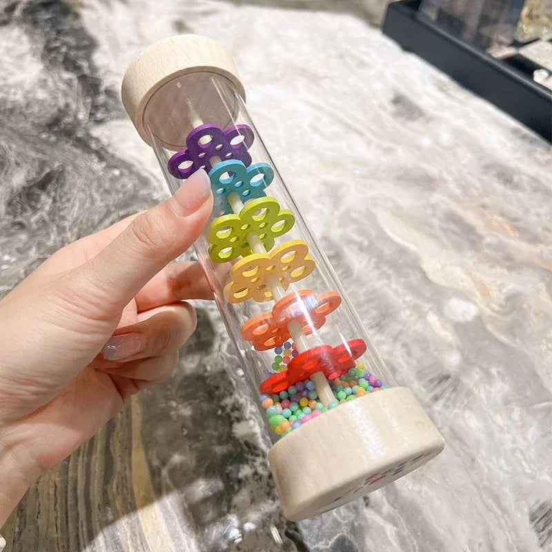 Montessori Rain Stick – Rainbow Sensory Rattle for Kids