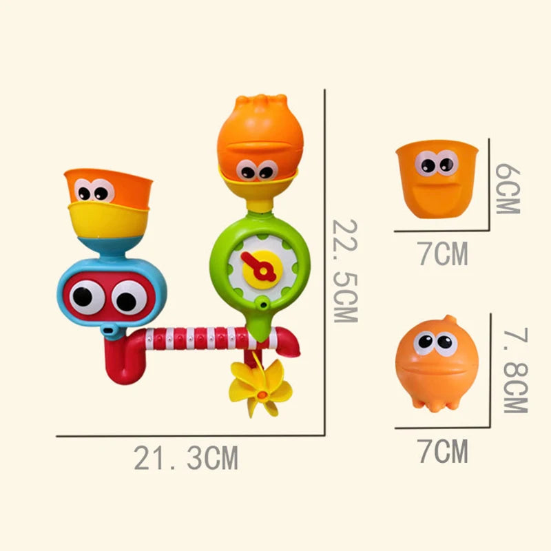 Kids Bath Fun Toy – Water Spray Eye Waterwheel Bath Set