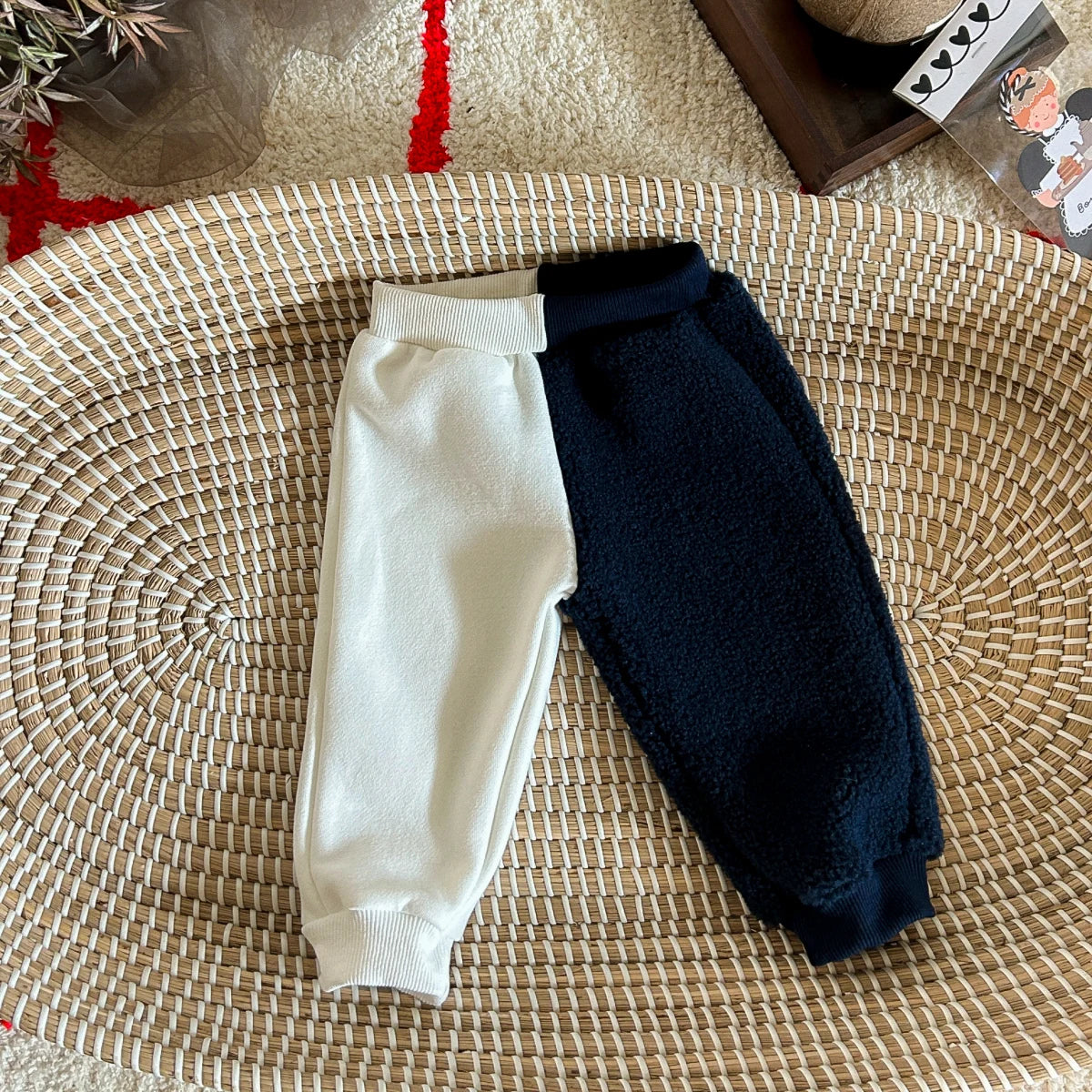 Ensemble d'hiver 2 pièces pour bébé garçon – Haut et pantalon en polaire bleu et blanc, 0-3 ans