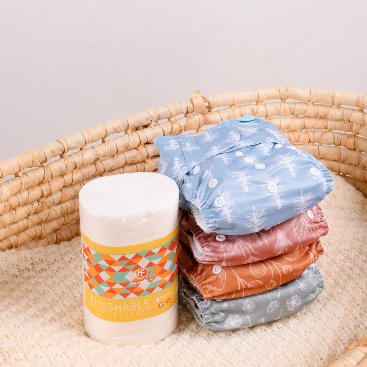 Couches lavables HappyFlute pour bébé – Paquet de 4