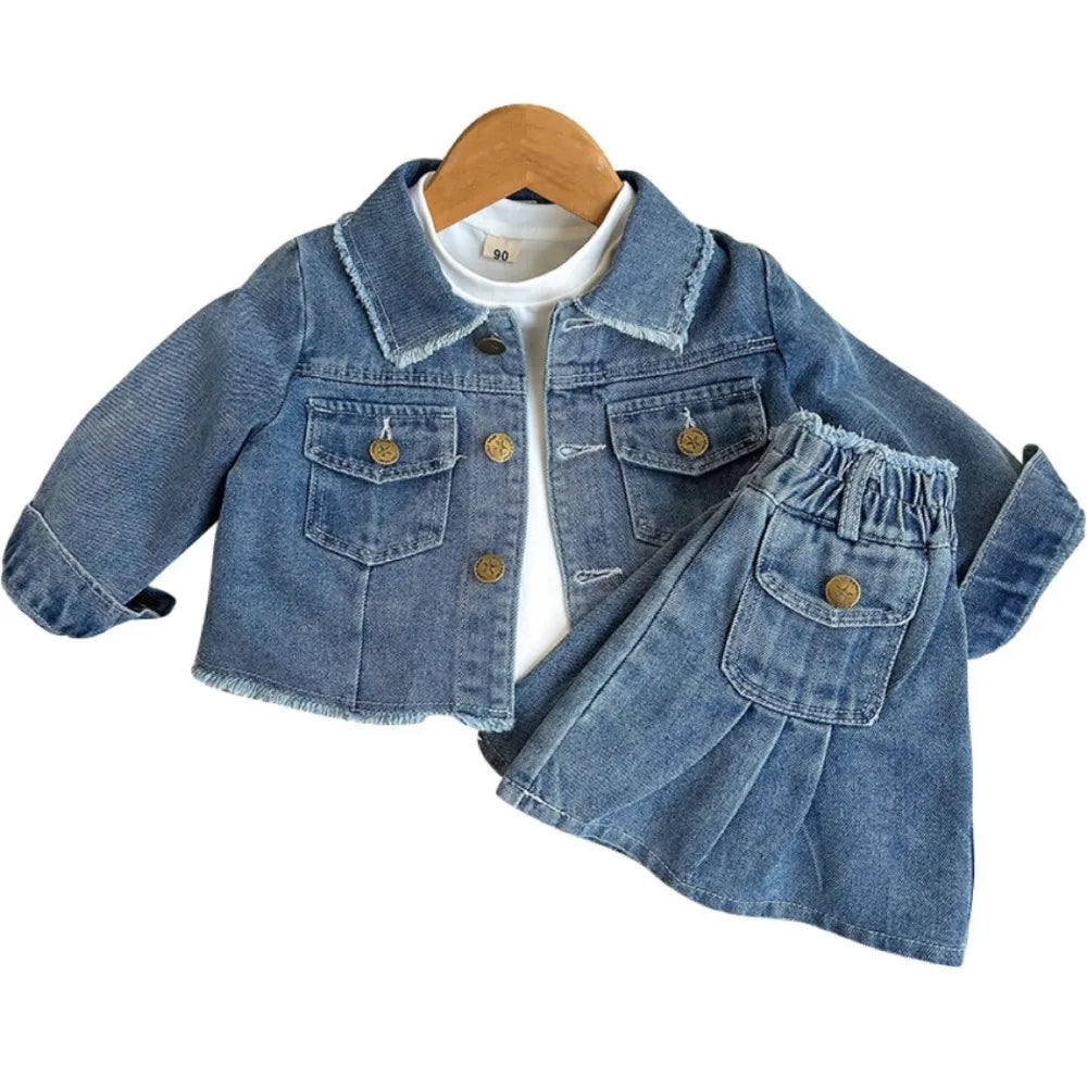 Ensemble 2 pièces pour tout-petits – Tenue décontractée en jean féerique pour filles