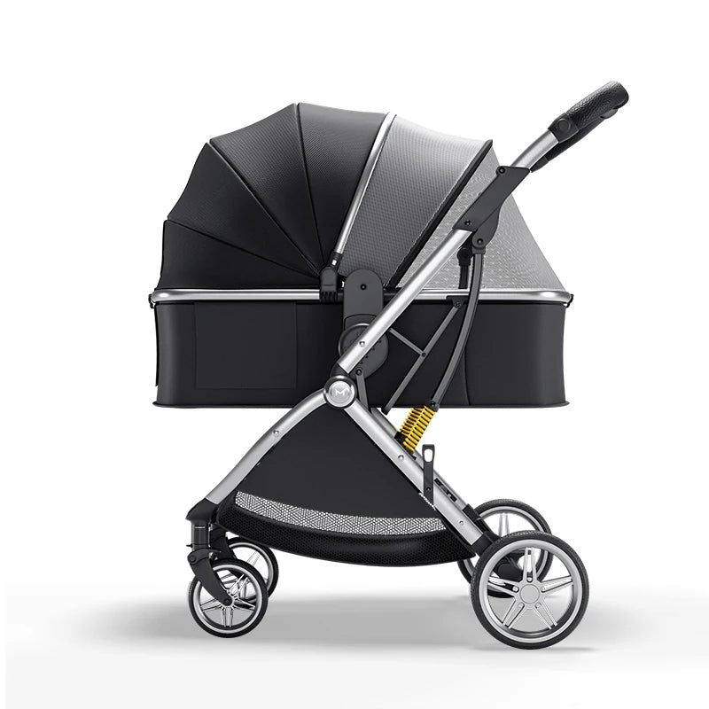 Poussette bébé 3 en 1 de luxe – Position assise et allongée, poussette de voyage portable