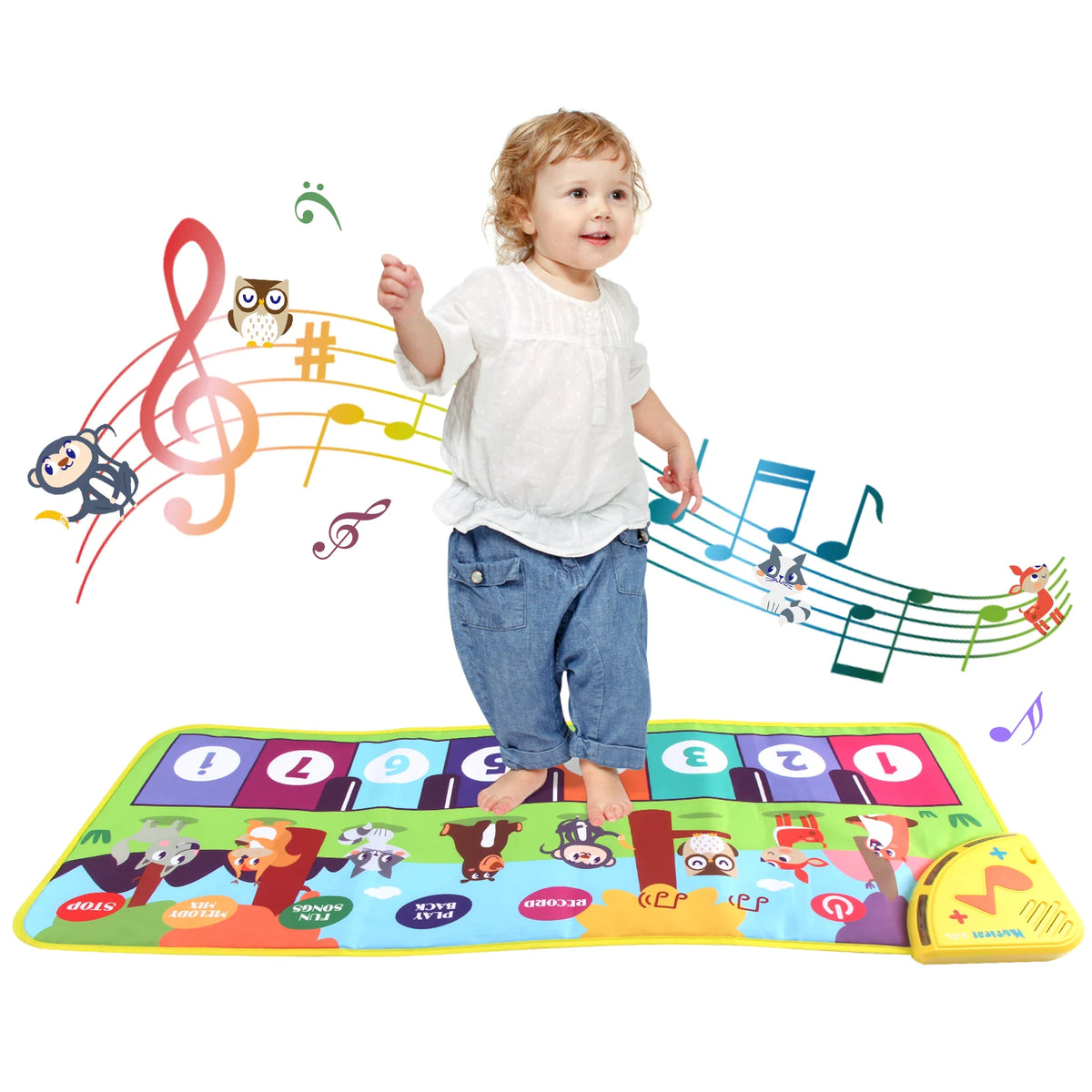 Tapis de danse piano pour enfants – 8 sons d'instruments et du plaisir !
