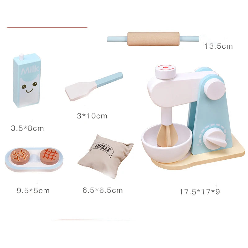 Wooden Toy Mixer – Pretend Kitchen Fun!