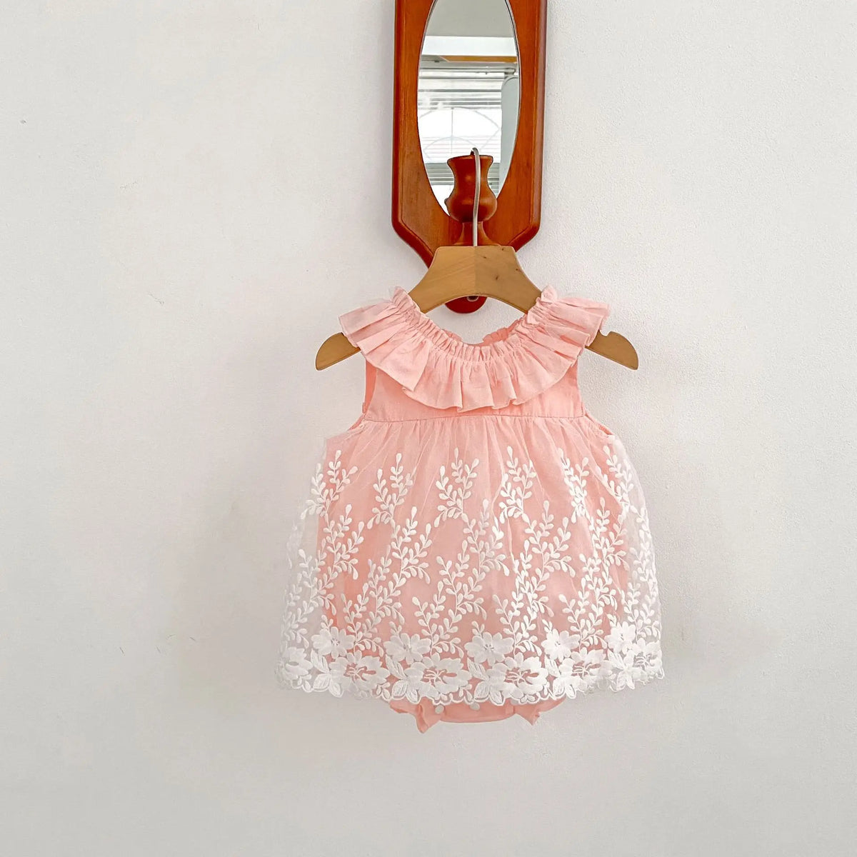 Combinaison d'été pour bébé fille – Ensemble style princesse à bretelles en fil doux
