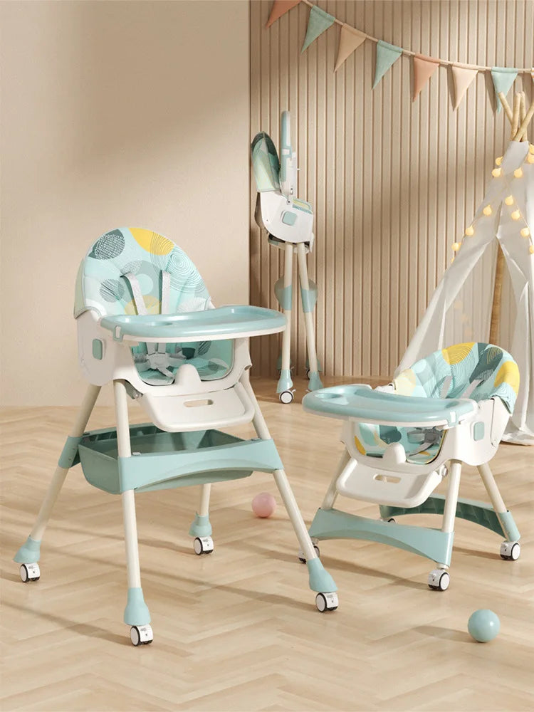 Chaise haute pliable pour bébé – Siège repas multifonction réglable
