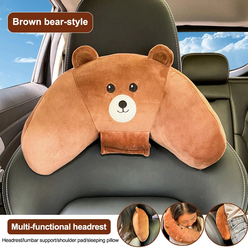 Coussin de voiture mignon pour enfants – Coussin de voyage doux 3 en 1