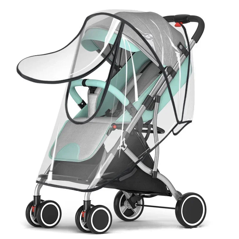 Housse de pluie universelle imperméable pour poussette bébé – Protection transparente contre le vent et la poussière