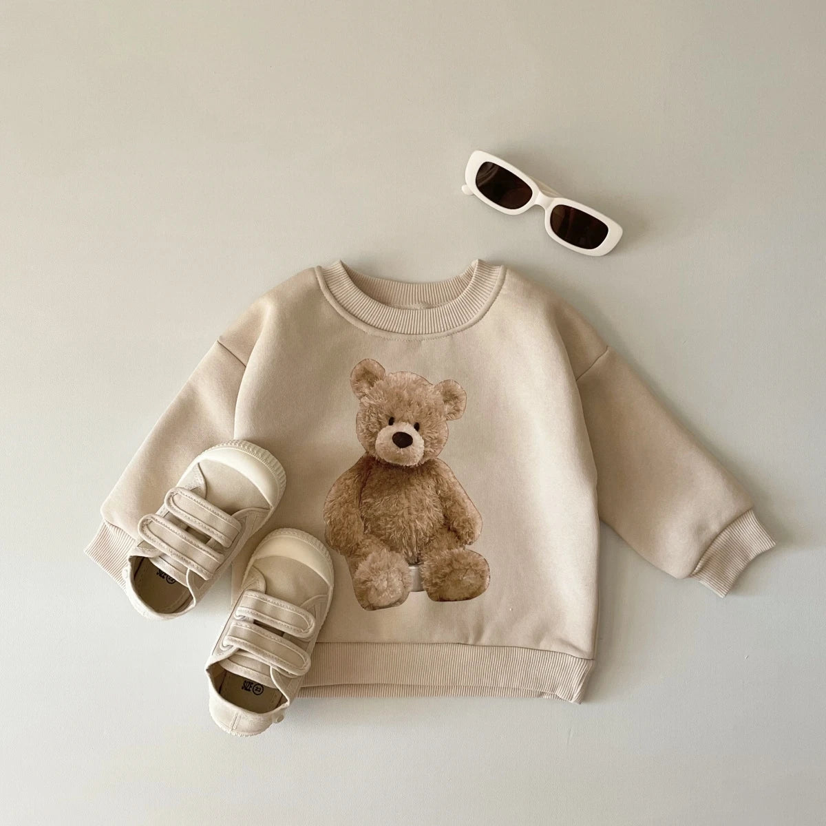Pull bébé automne/hiver – Pull doux à imprimé ours mignon pour garçons et filles