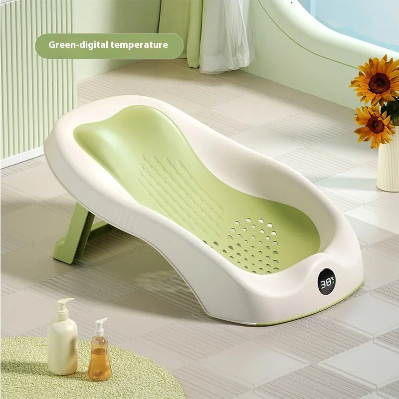 Newborn & Toddler Bath Stand – Safe, Sit or Lie, Temp Monitor