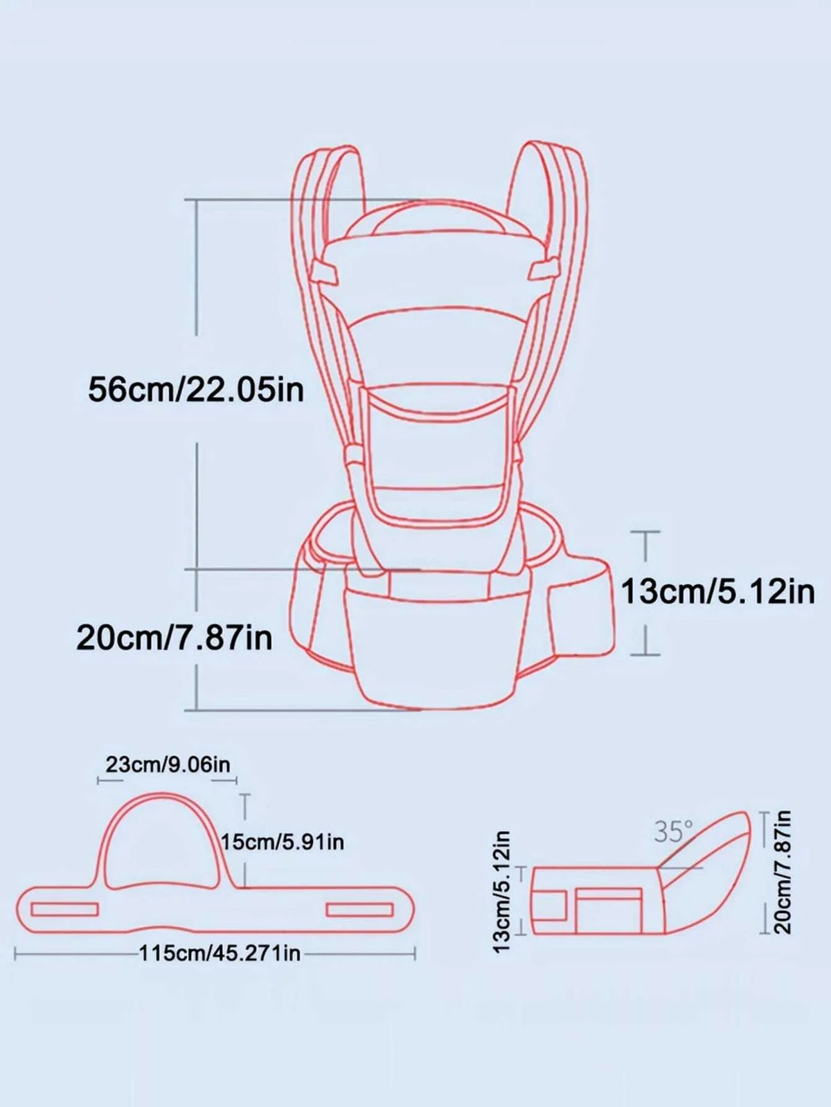 Porte-bébé ergonomique réglable avec assise de hanche – Portable et multifonctionnel