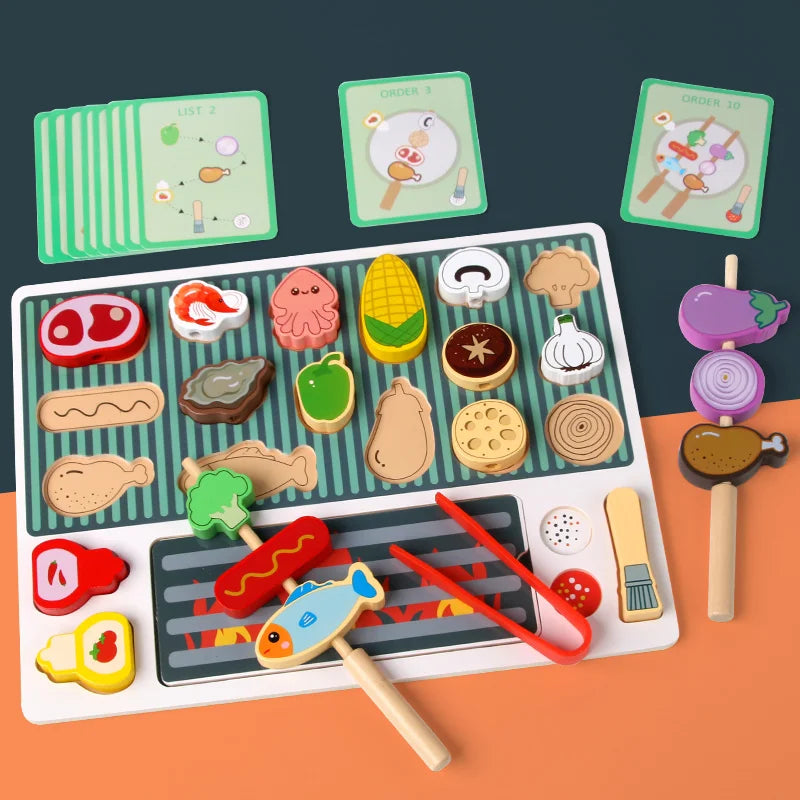 Barbecue en bois jouet – Jeu de rôle amusant !