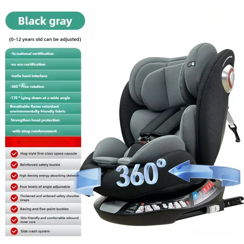 aby & Child Car Seat | 0-12Y, ISOFIX + LATCH, Anti-Rollover Safety