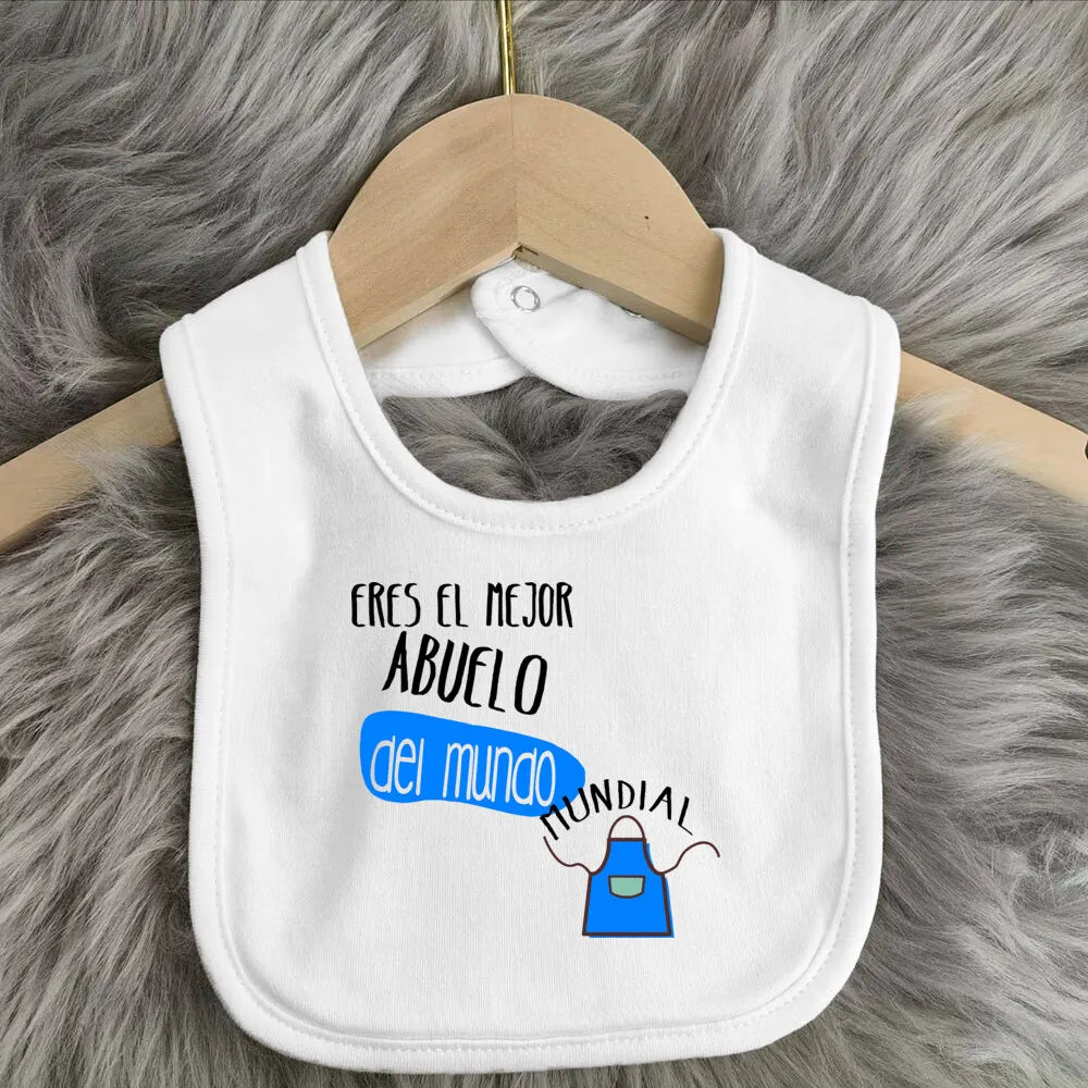 Best Grandfather in the World” Baby Bib – Perfect Gift