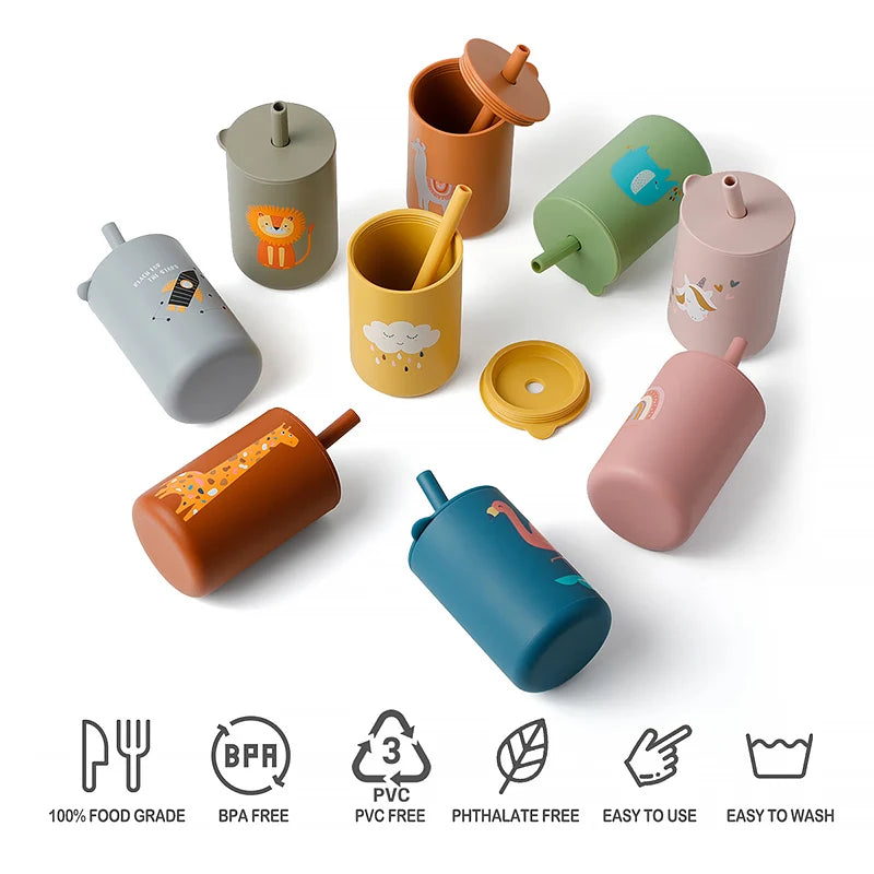 Baby Learning Cup | BPA-Free Silicone Straw Cup for Toddler