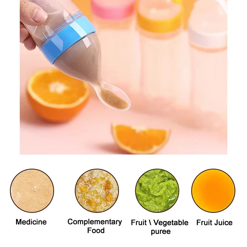 Biberon d'apprentissage pour céréales bébé avec cuillère – Biberon d'apprentissage pour lait et purée