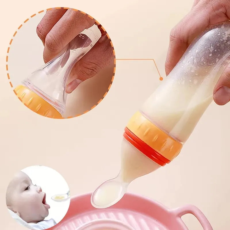 Biberon d'apprentissage pour céréales bébé avec cuillère – Biberon d'apprentissage pour lait et purée