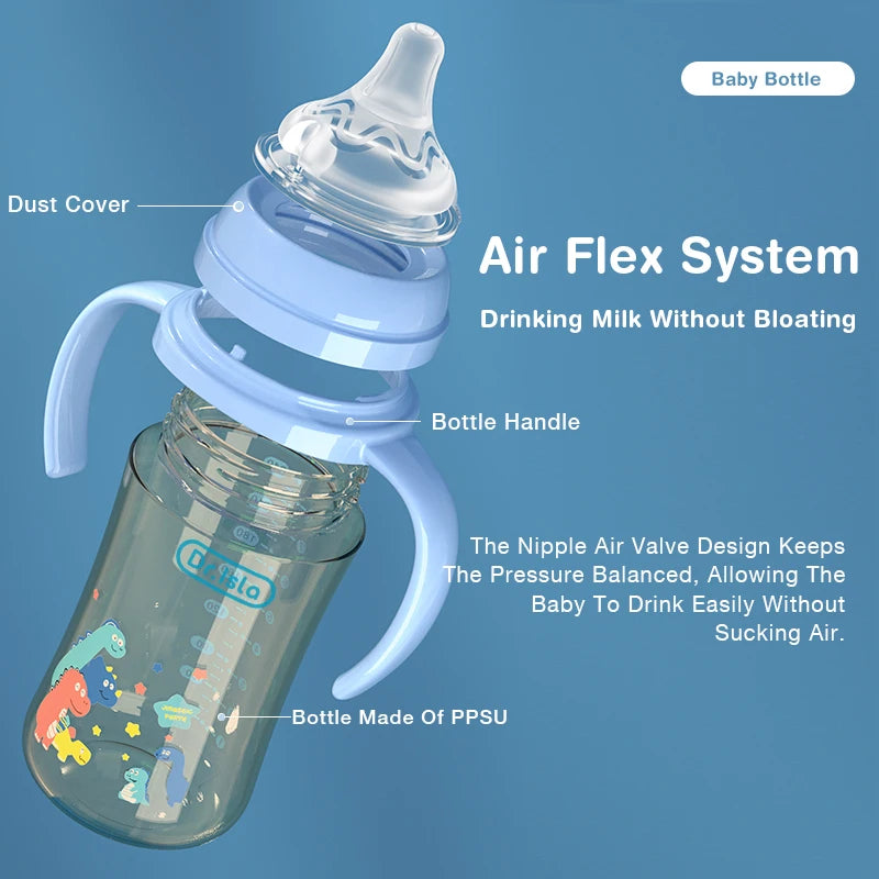 Biberon en PPSU – 160/240 ml, double poignée, antichoc et sans BPA