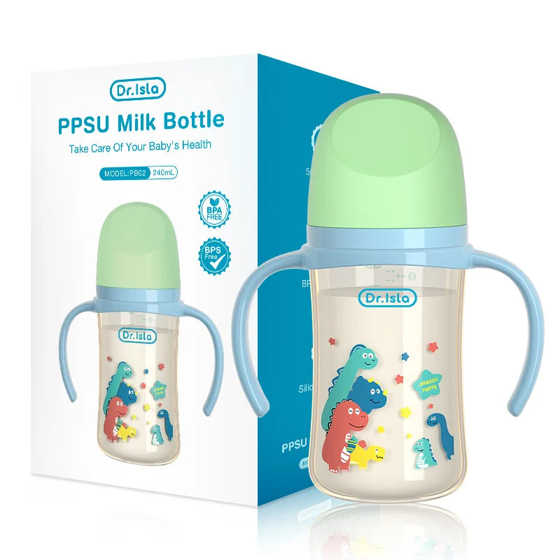 Biberon en PPSU – 160/240 ml, double poignée, antichoc et sans BPA