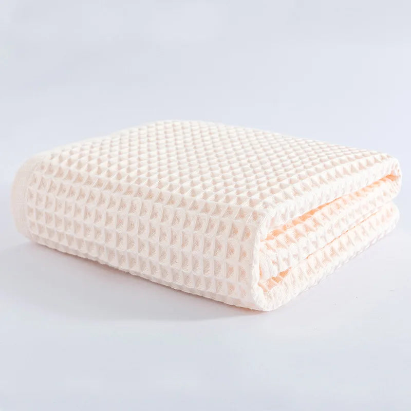 Ensemble de 2 ou 4 serviettes de bain en coton – Serviettes gaufrées douces et absorbantes pour la maison