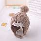 Soft Warm Solid Color Knitted Baby Hat for Boys and Girls Winter