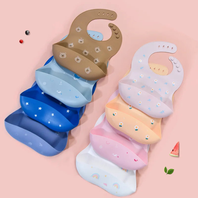 Toddler Feeding Bib – Adjustable Silicone Saliva Towel