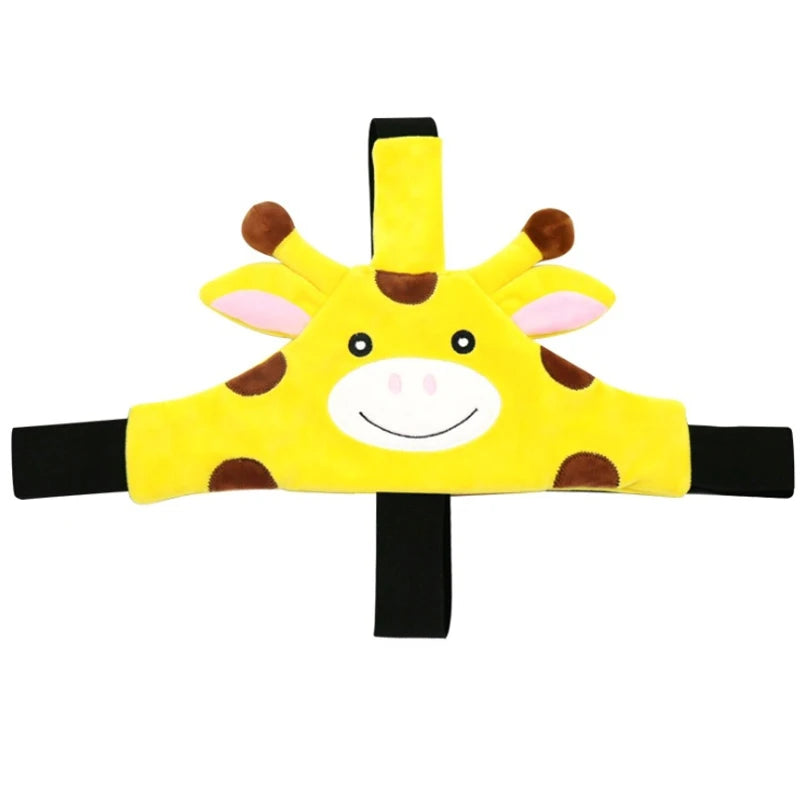 Cartoon Baby Car Pillow | Head Support & Adjustable Safety Belt