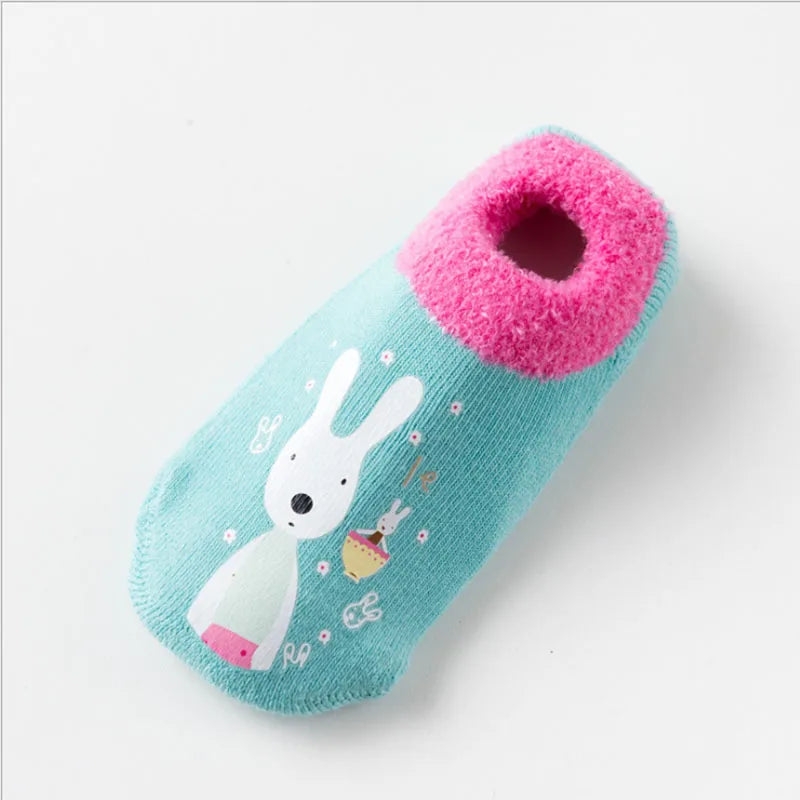 Chaussettes bébé chaudes et antidérapantes – Imprimé animal et éponge douce