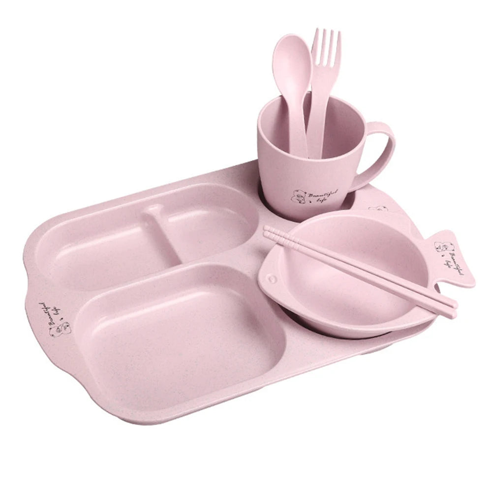Ensemble repas pour enfants – Assiettes et couverts anti-chaleur