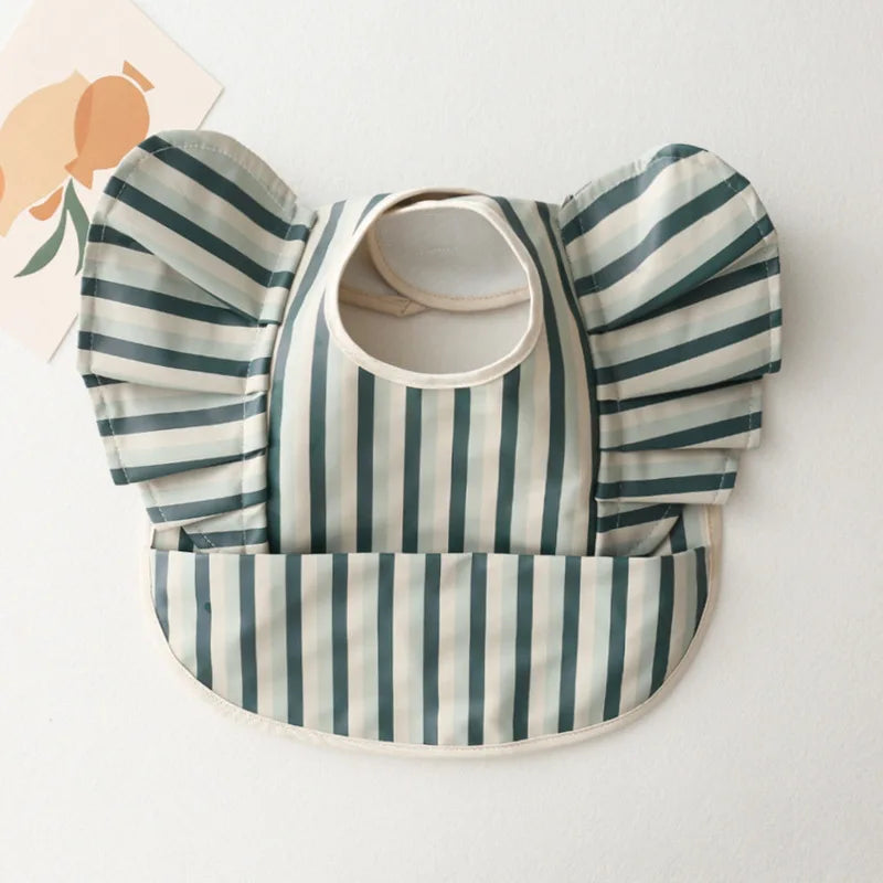 Soft PU Waterproof Baby Feeding Bib with Pocket – Easy Clean
