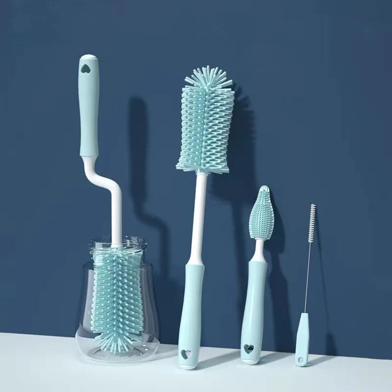 Kit de nettoyage en silicone à 360° | Brosse pour biberons, tétines et pailles