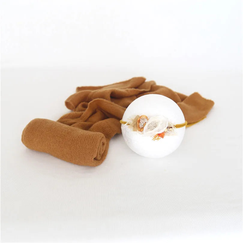 Color Dots Mohair Wrap Bonnet Set Baby Photo Prop