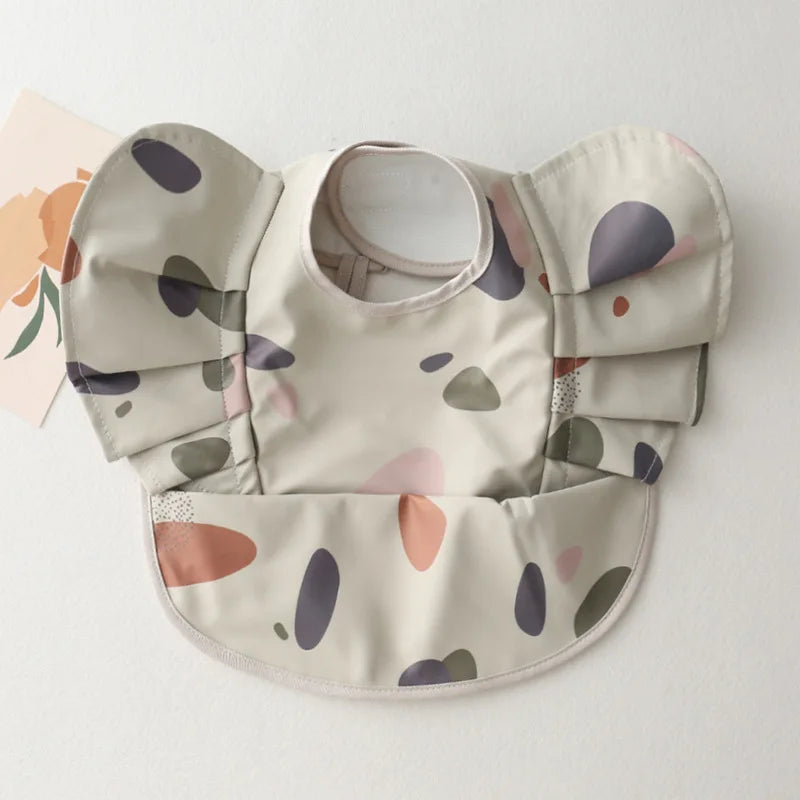 Soft PU Waterproof Baby Feeding Bib with Pocket – Easy Clean