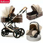 Luxurious Baby Stroller 3 in 1 Portable Travel Carriage Folding Prams