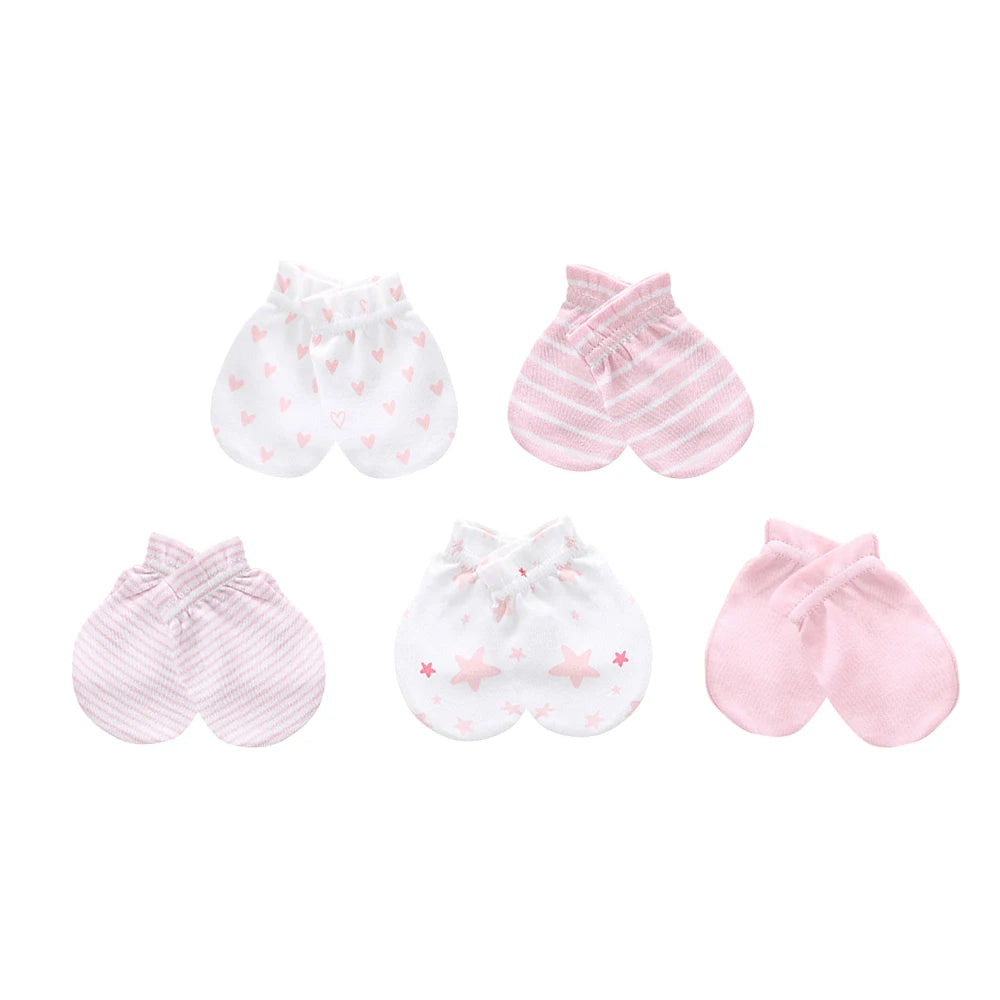 Ensemble bonnet et gants en coton pour bébé (0-6 mois)